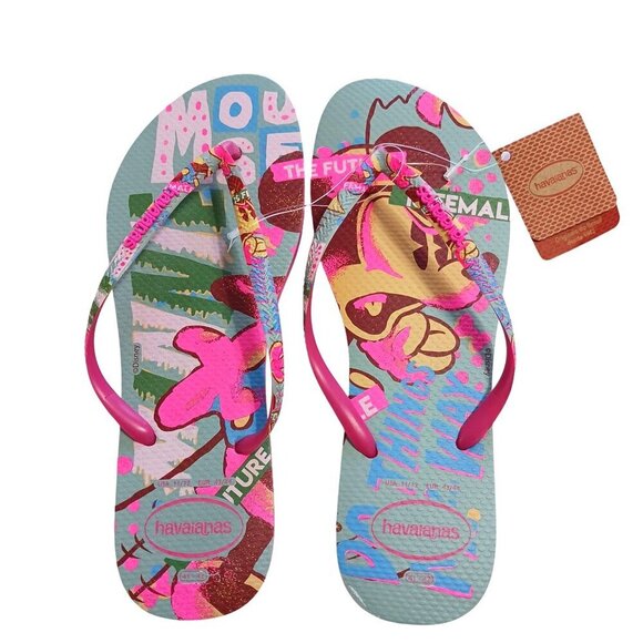 NWT Havaianas Disney Minnie Mouse Flip Flops Size 11/12 - Picture 1 of 8